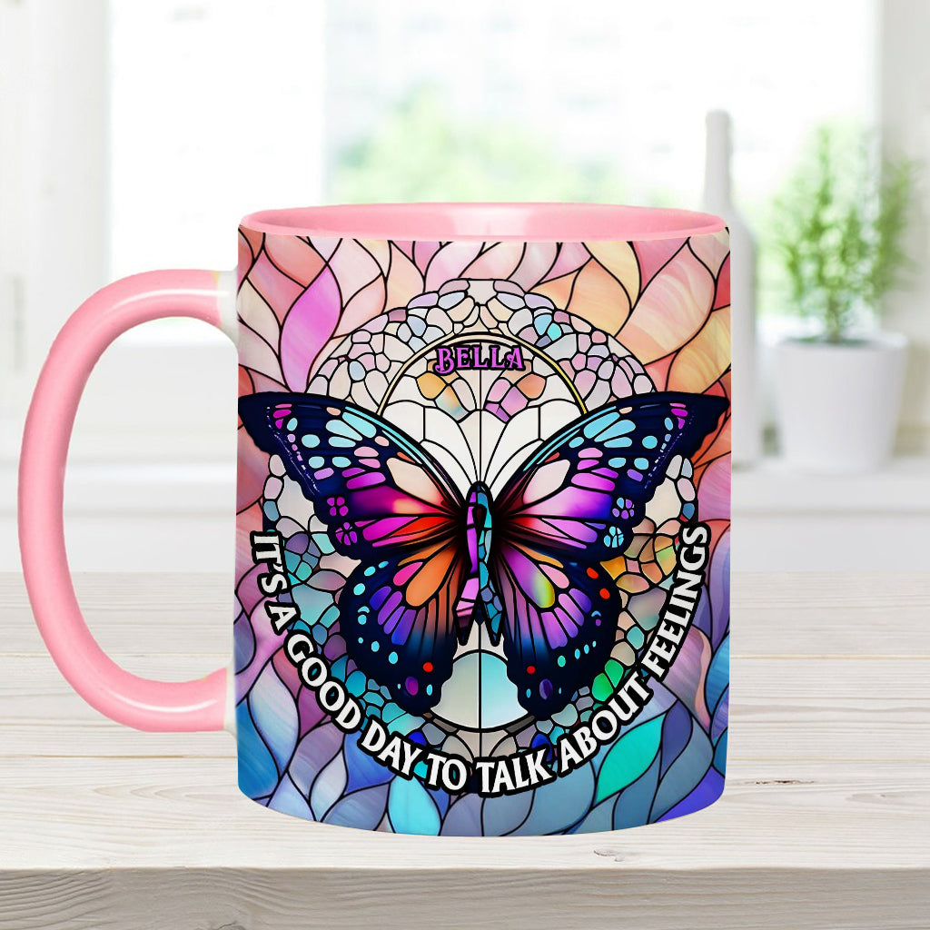 It's A Good Day To Talk About Feelings - Personalized Accent Mug