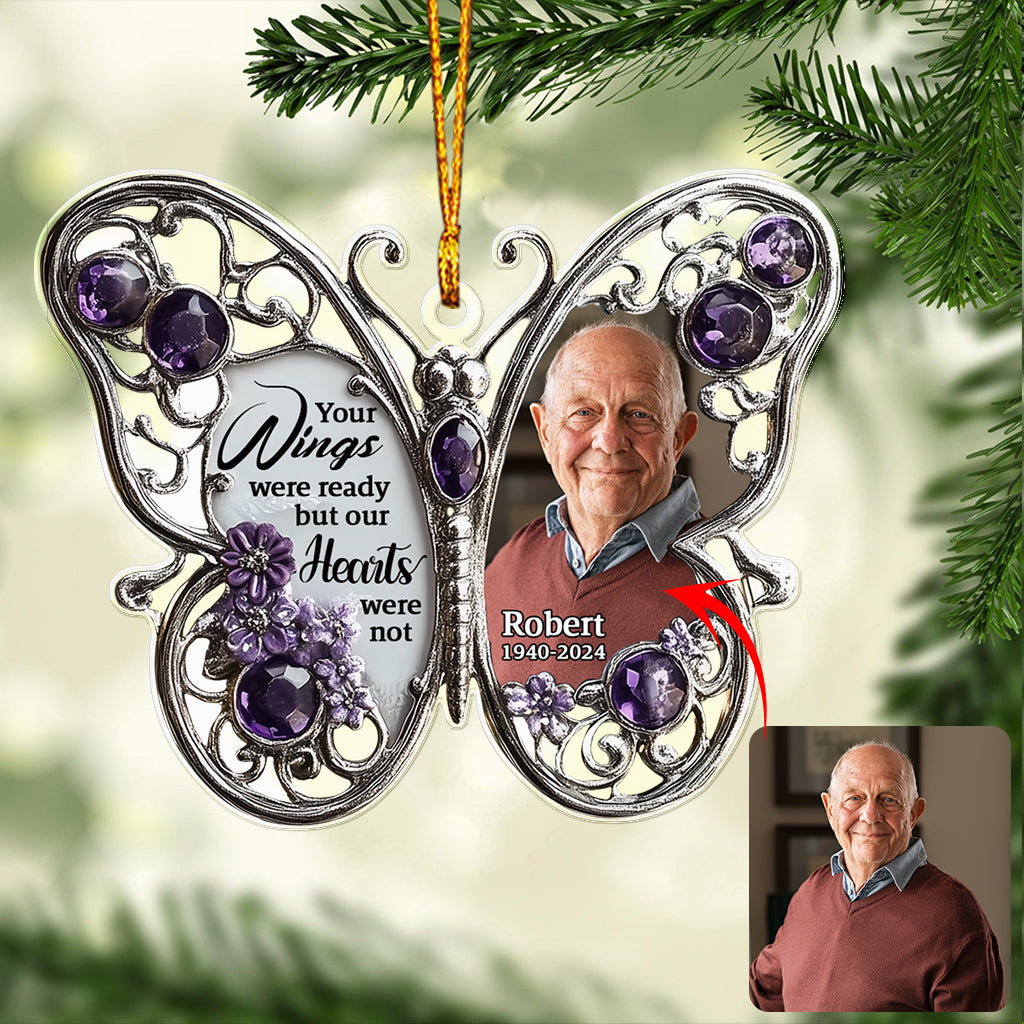 Deine Flügel waren bereit, doch unsere Herzen nicht – personalisiertes, individuell geformtes Gedenkornament