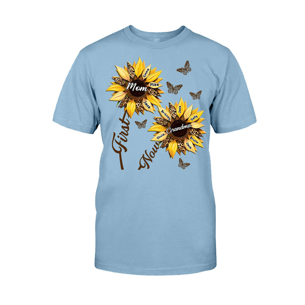 Erst Mama, jetzt Oma Sonnenblume – Personalisiertes Oma-T-Shirt und Hoodie
