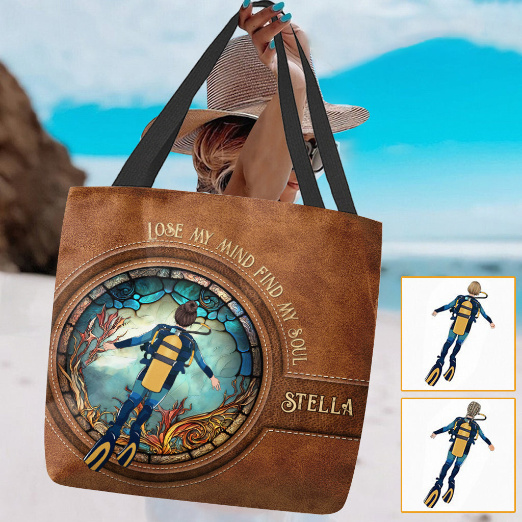 Into The Ocean I Go - Personalized Scuba Diving Tote Bag