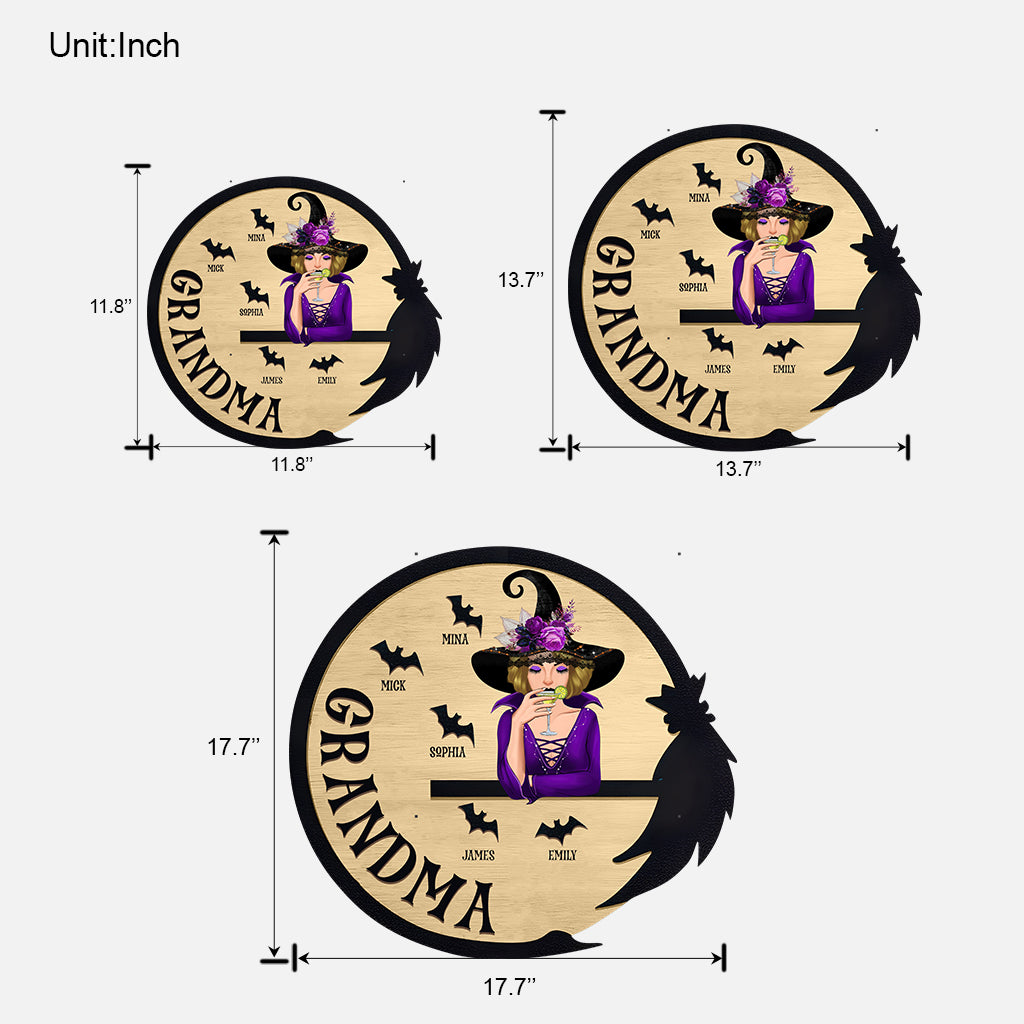 Fröhliches Halloween – Personalisiertes Oma-Holzschild in individueller Form