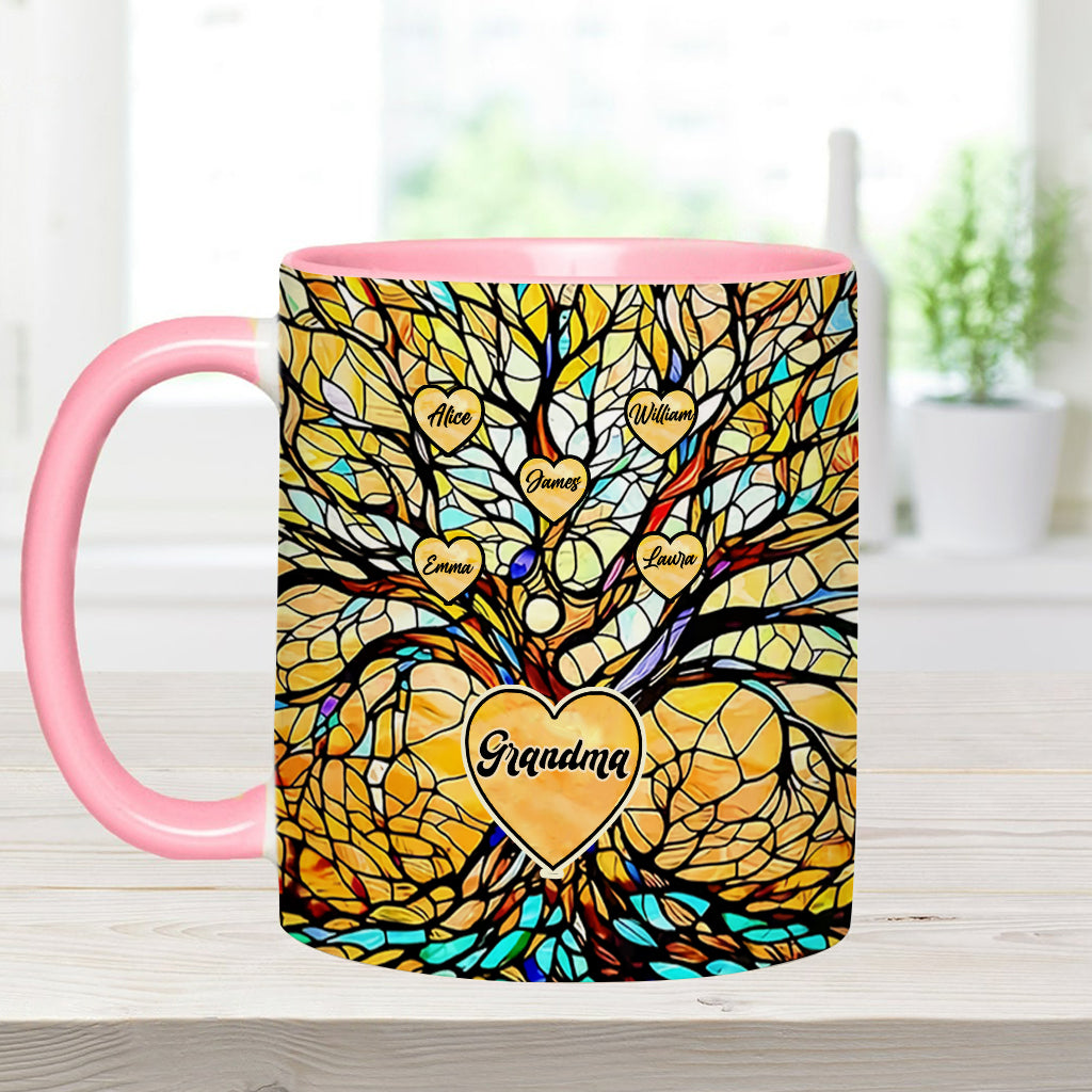 Unser Stammbaum – Personalisierte Tasse mit Oma-Motiv