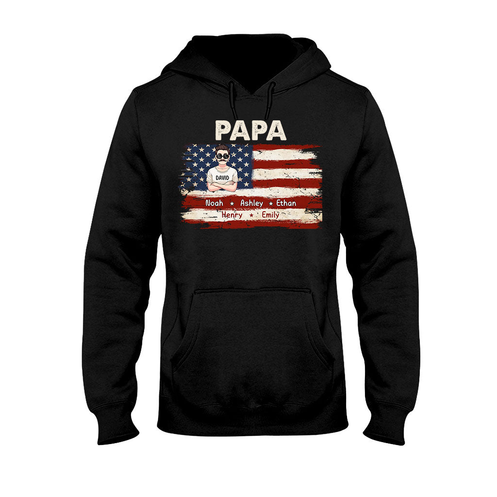 Papas Leben – 4. Juli – Personalisiertes Vater-T-Shirt und Hoodie
