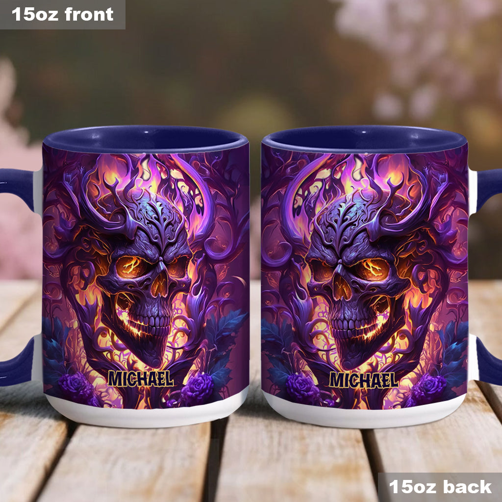 Feuer und Wut – Personalisierte Tasse mit Totenkopf-Akzent