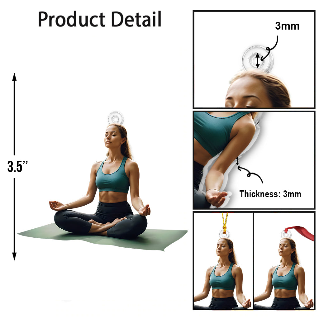 Individuell gestalteter Schmuck mit Foto – Personalisierter Yoga-Anhänger in Sonderform