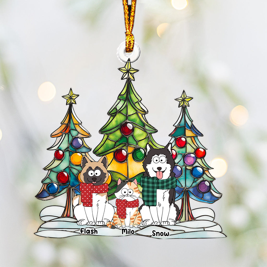 Frohe Weihnachten, Haustiere! - Personalisierter Hunde-Weihnachtsbaumschmuck in individueller Form