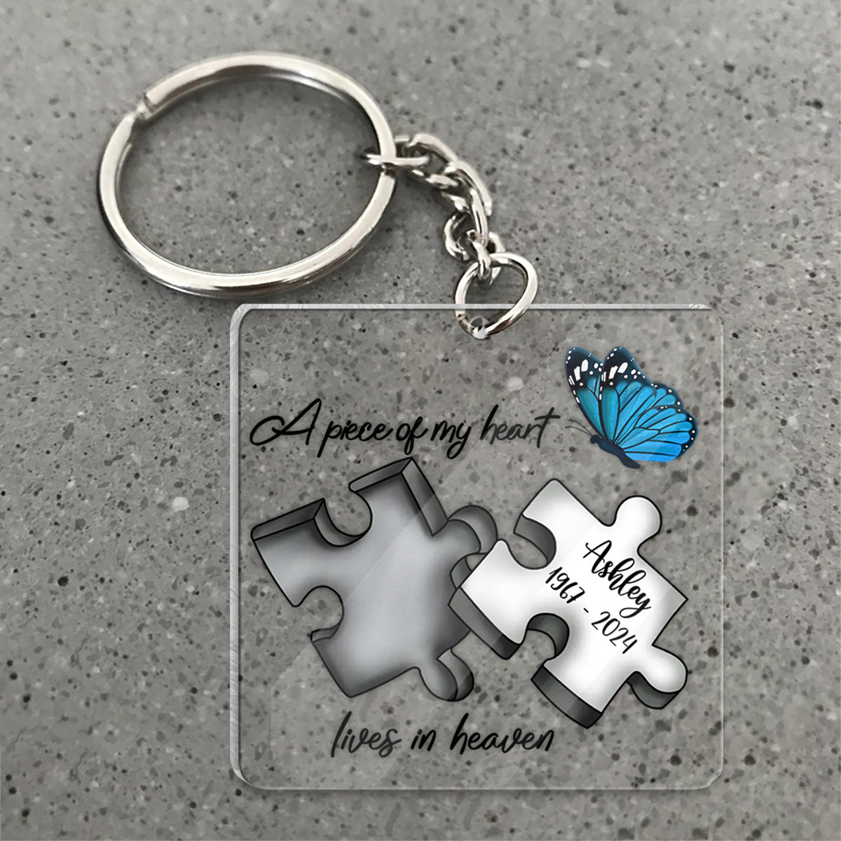 Gedenk-Schmetterling, Libelle, Himmelsfeder – Personalisierter transparenter Gedenk-Autoanhänger