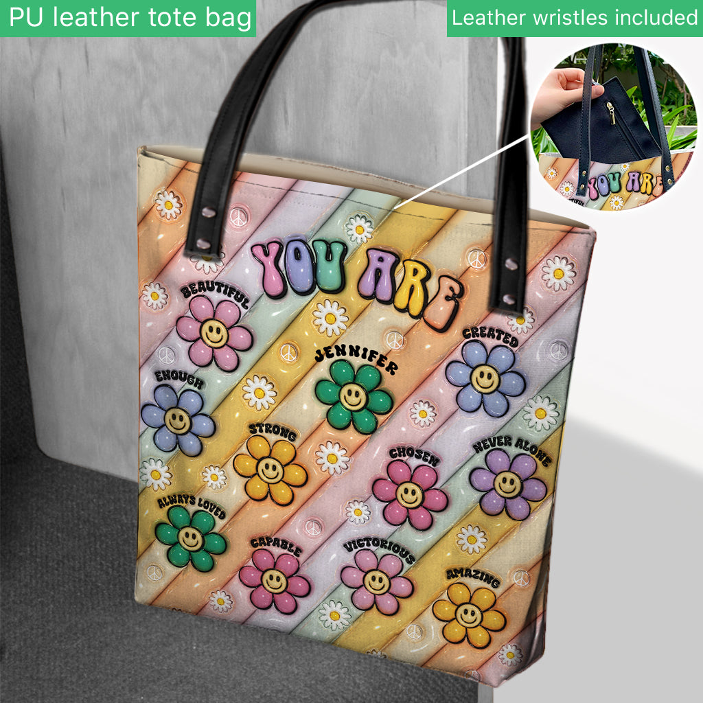 You Are Beautiful Strong Victorious Enough - Personalized Hippie Tote Bag