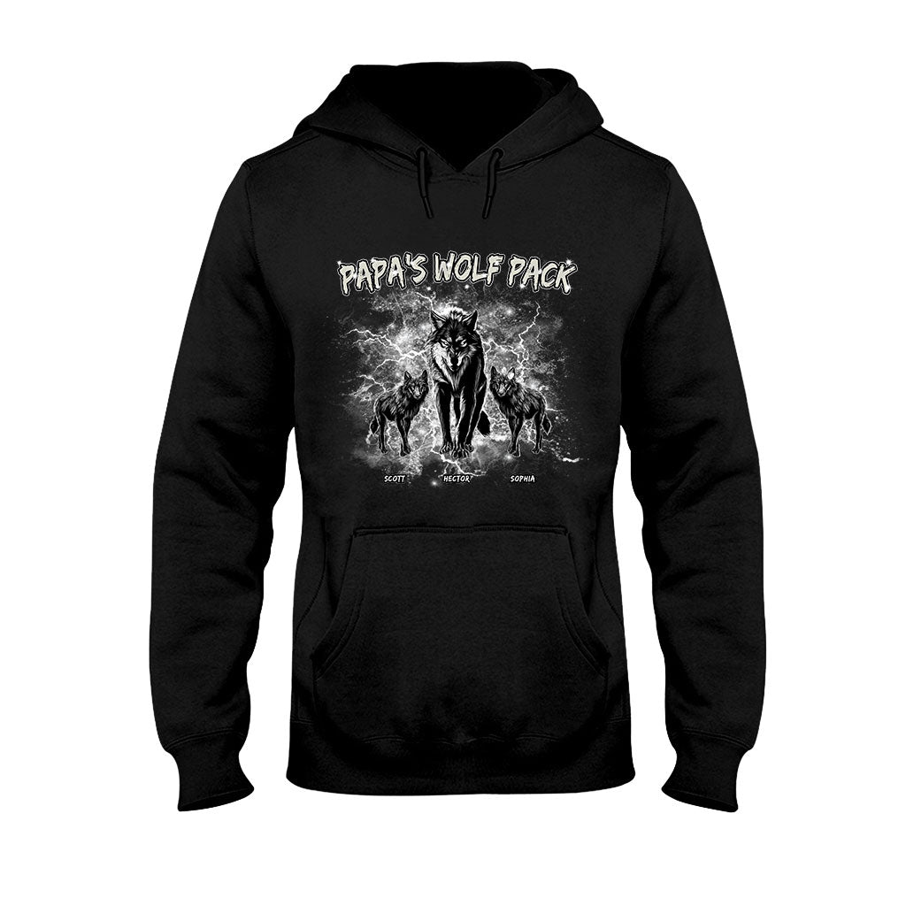 Papa's Wolf Pack Thunder Bootleg – Personalisiertes Vater-T-Shirt und Hoodie