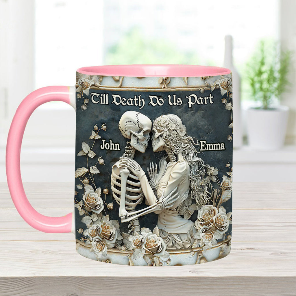 Till Death Do Us Part - Personalized Skull Accent Mug