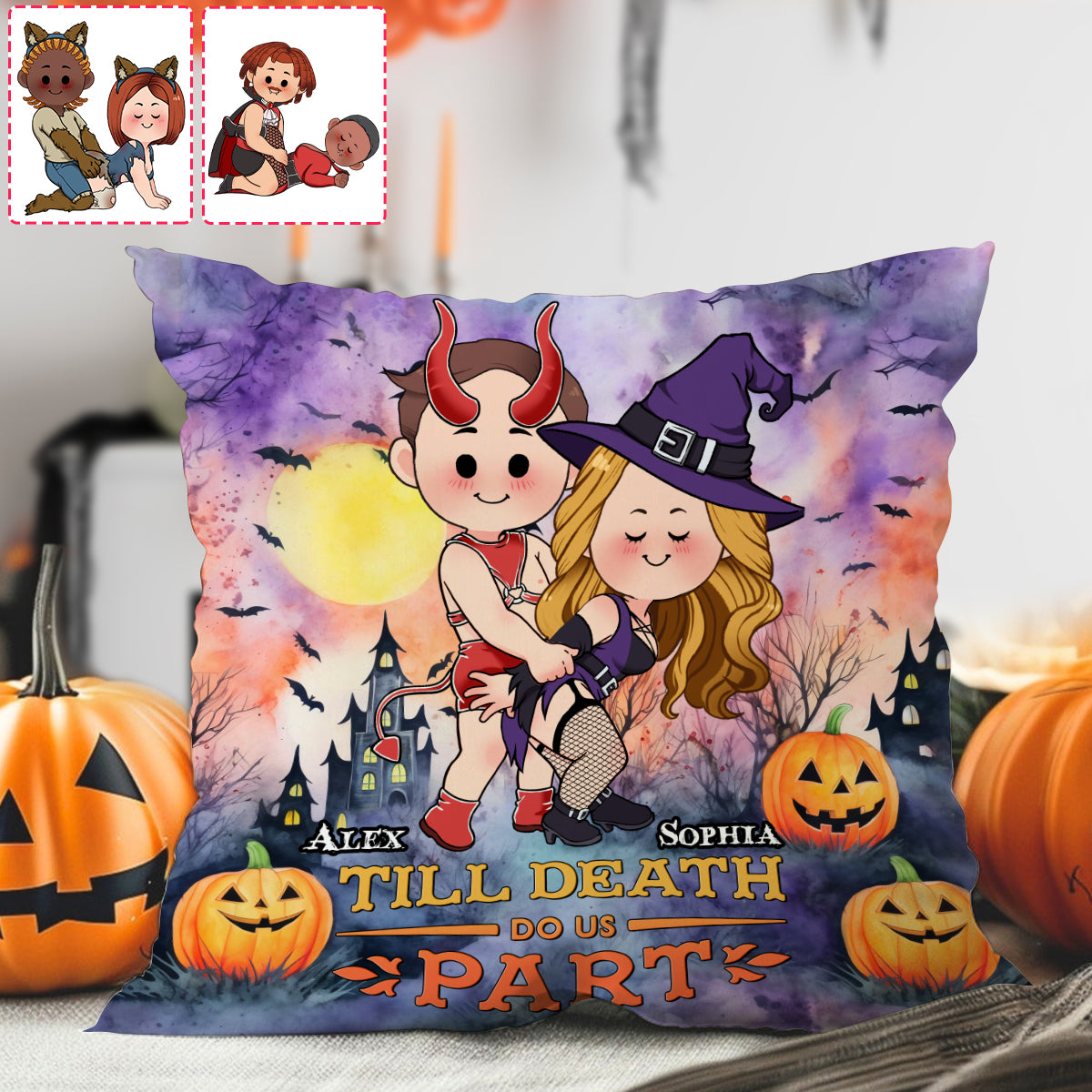 Bis dass der Tod uns scheidet – Personalisiertes Pärchenkissen