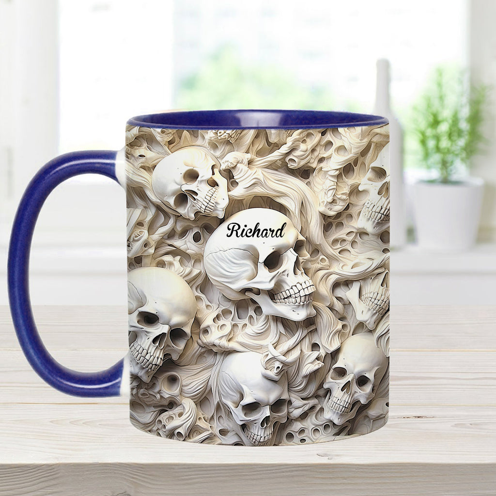 Weißer Totenkopf – Personalisierte Tasse mit Totenkopf-Akzent