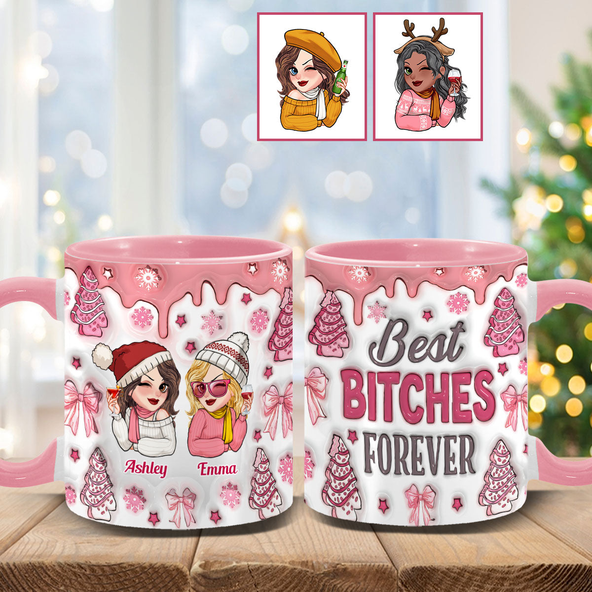 Die besten Freundinnen aller Zeiten – Personalisierte Tasse mit dem Aufdruck „Beste Freundinnen“