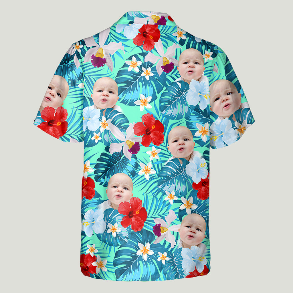 Custom Face Photo Tropical Style Dad Uncle Any Title - Personalized Father Hawaiian Shirt