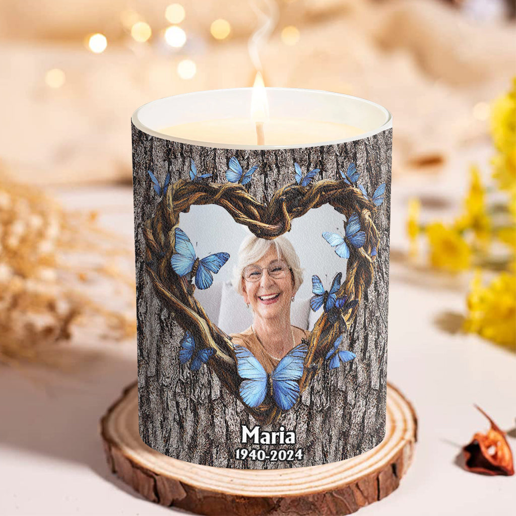 Diese Kerze anzünden – personalisierte Gedenkkerze mit Holzdeckel