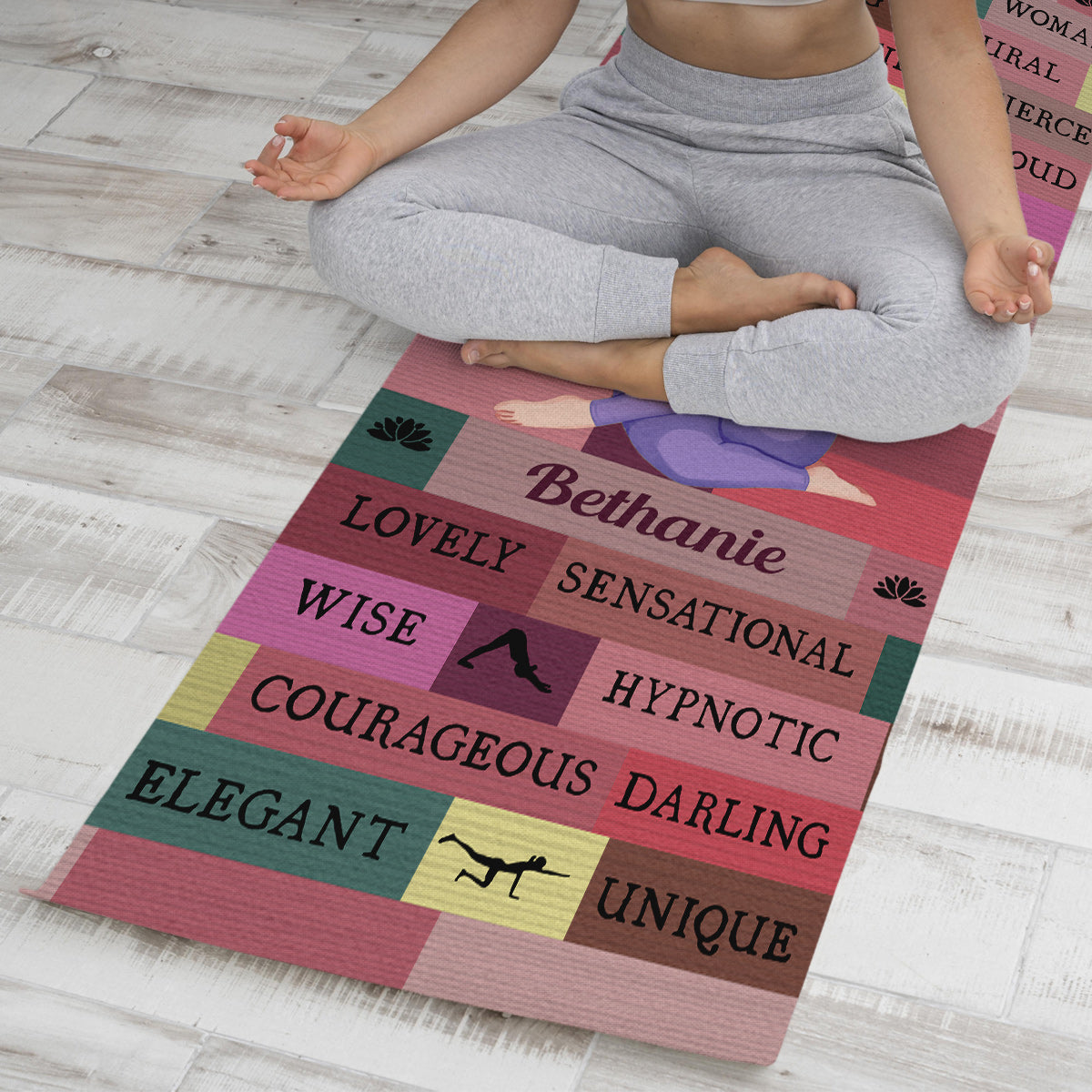 Yoga Girl I Am Bold Pink - Personalisierte Yogamatte