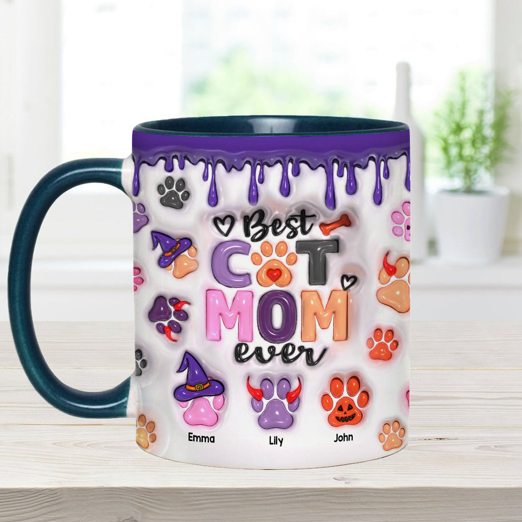 Best Dog Mom Cat Mom Dog Dad Cat Dad Ever - Personalized Dog Accent Mug