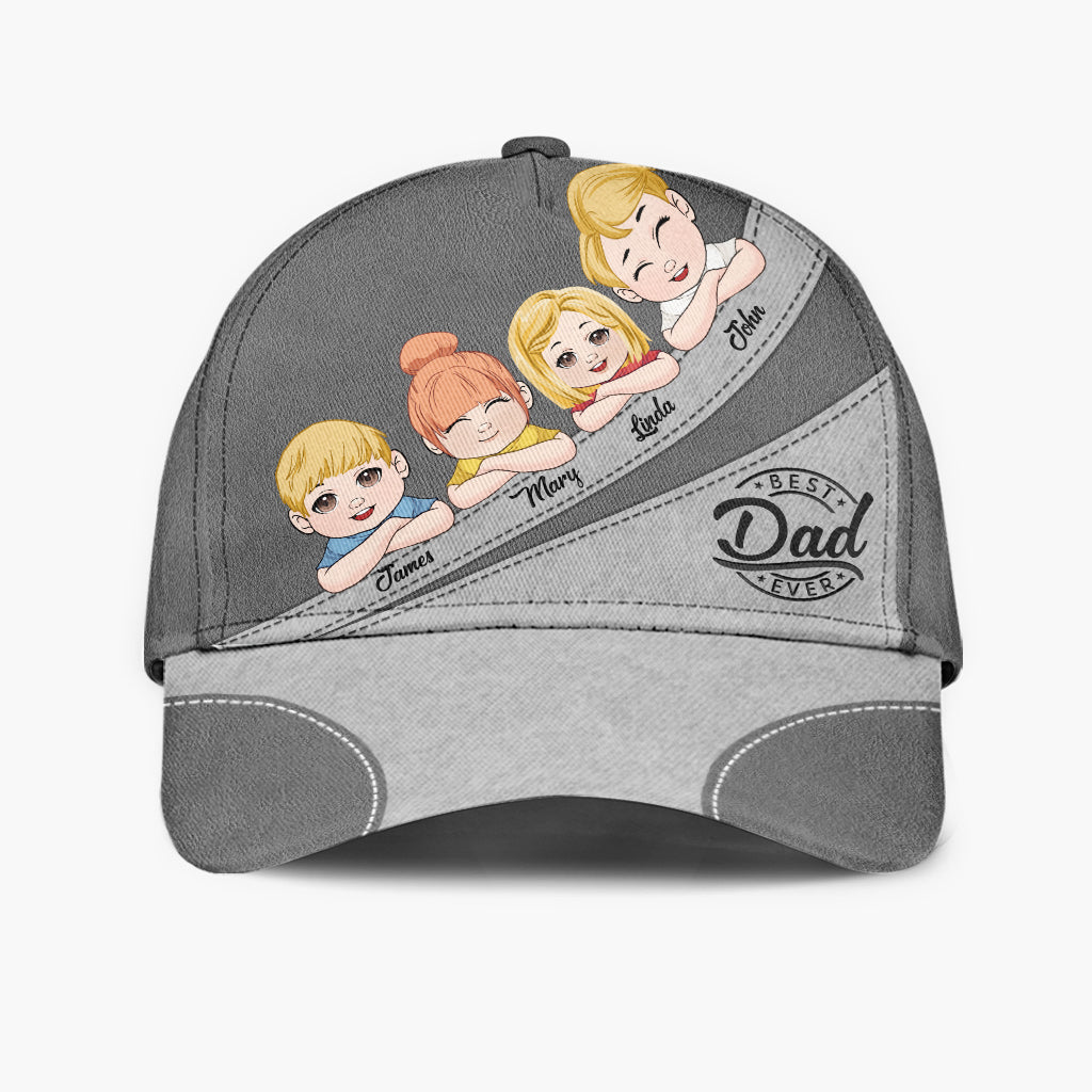 Best Dad Ever Cute Kids - Personalized Father Classic Cap