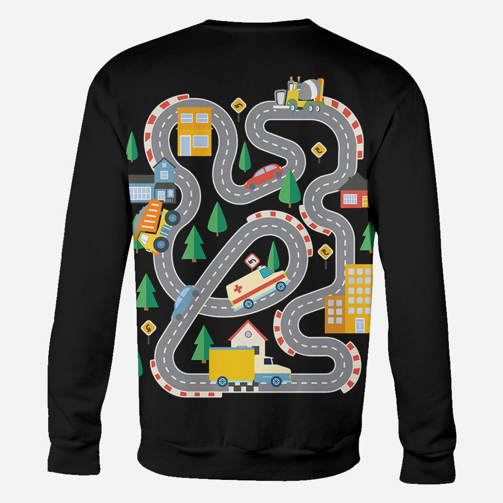 „Road On The Back“-Massage-T-Shirt – personalisiertes Vater-Shirt