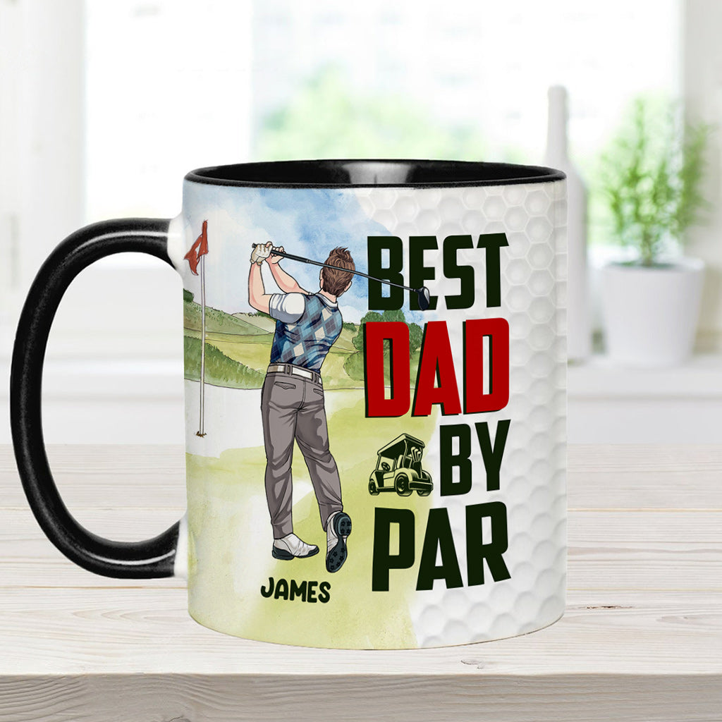 Bester Papa von Par - Personalisierter Golf-Akzentbecher