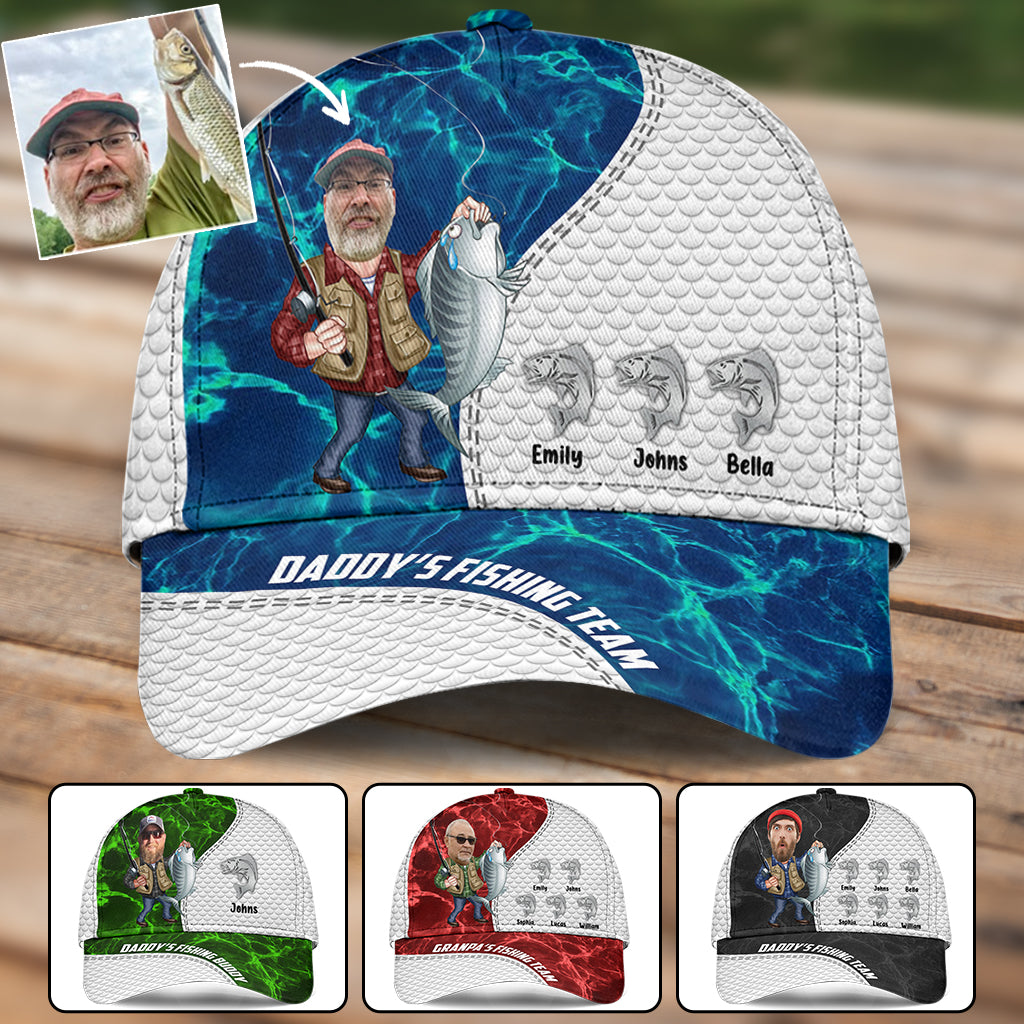 Reel Cool Dad American Flag Bass - Personalisierte Angel-Klassiker-Kappe