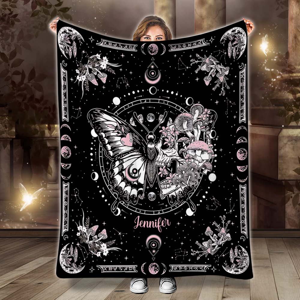 Night Butterfly - Personalized Butterfly Blanket