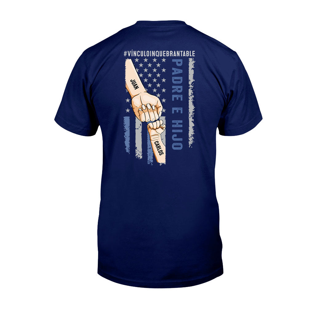 Padre E Hijos Vínculo Inquebrantable – Personalisiertes Vater-T-Shirt und Kapuzenpullover
