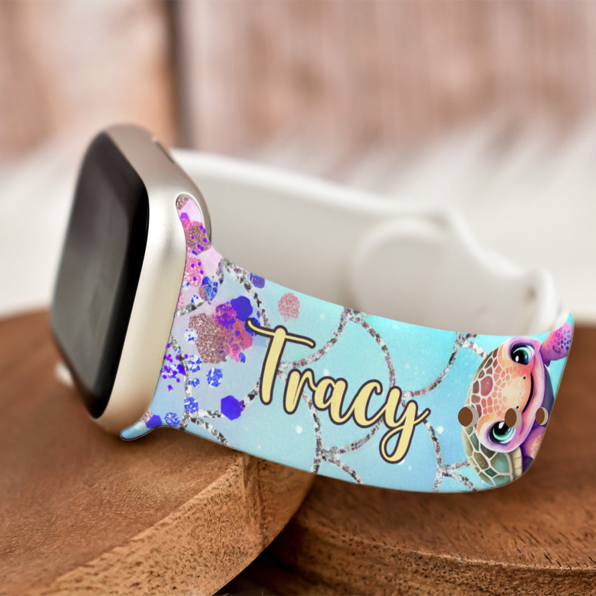 Niedliche Schildkröten – Personalisiertes Schildkröten-Armband für Apple Watch