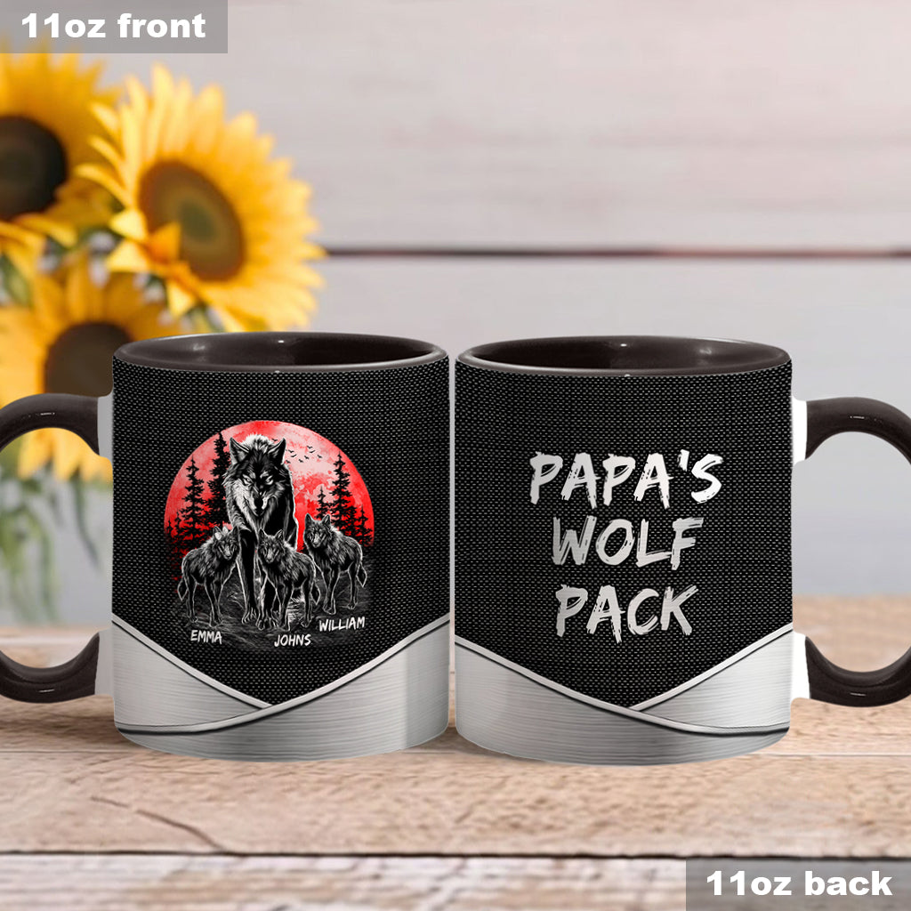 Papa Wolf - Personalized Grandpa Accent Mug