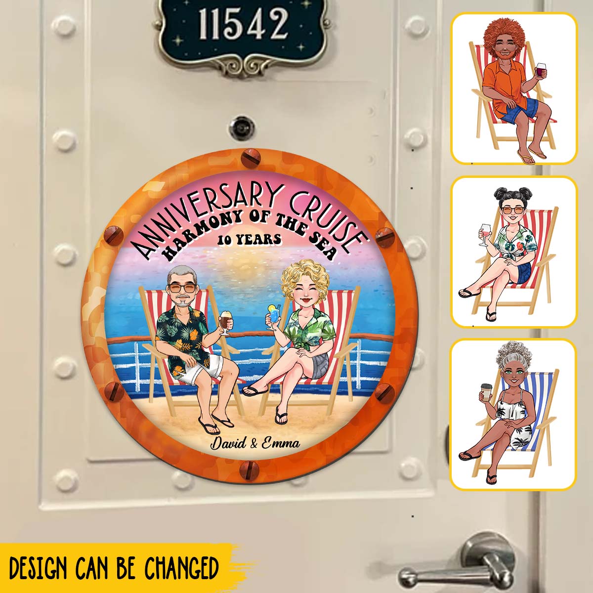 Türdekorationen für Jubiläumskreuzfahrten – personalisierter Kreuzfahrtmagnet