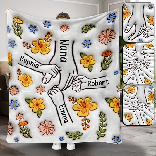 Du hältst unsere Hand – personalisierte Mutterdecke