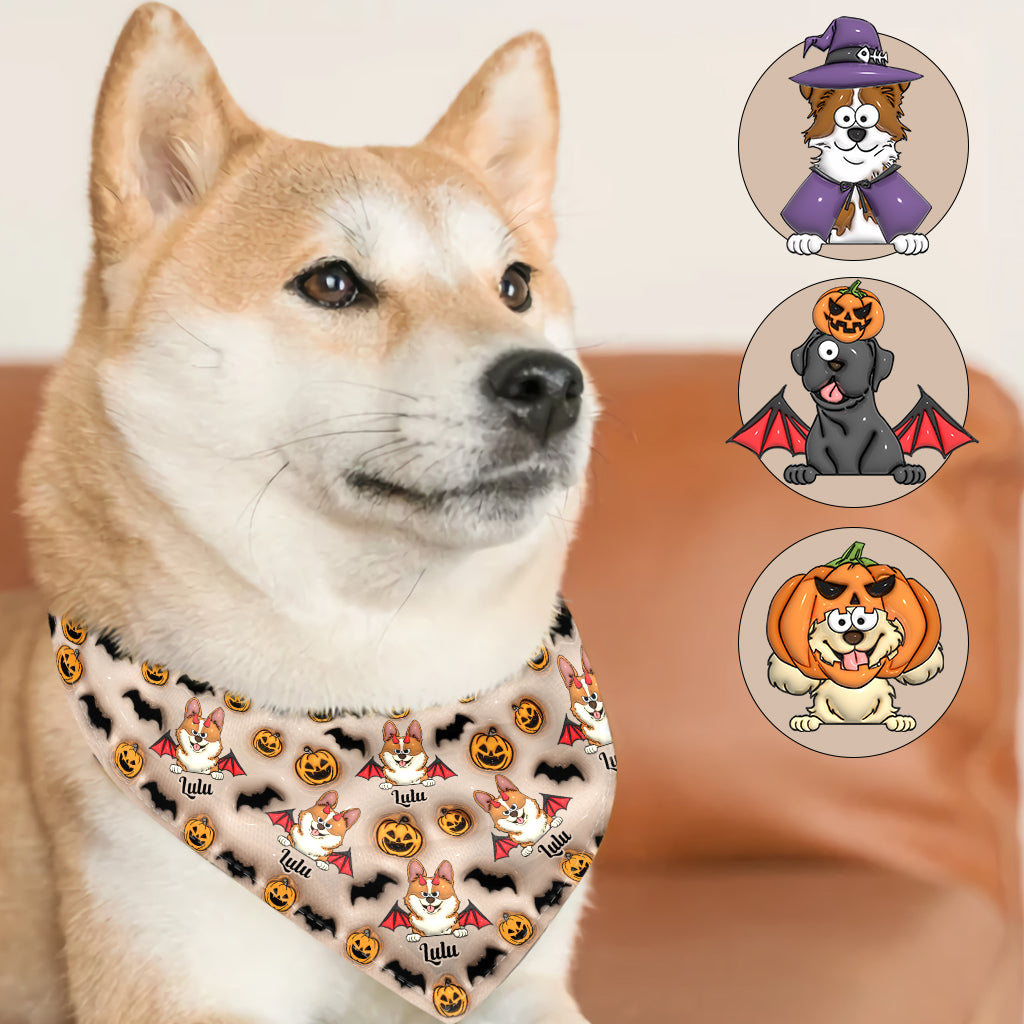 Niedlicher Halloween-Hund – personalisiertes Hundehalstuch