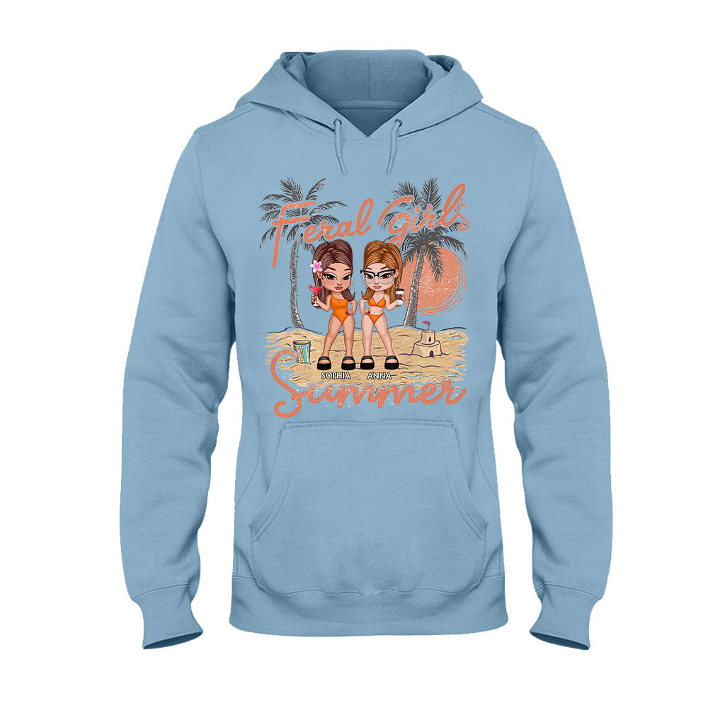 Feral Girls Sommer – Personalisiertes Bestie-T-Shirt und Hoodie