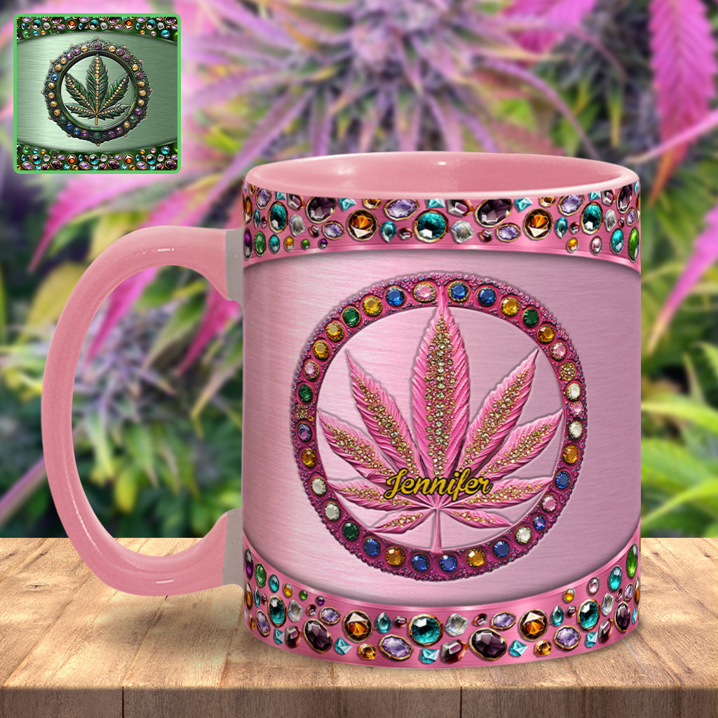 Stoner Chick – Personalisierter Becher mit Cannabis-Akzent