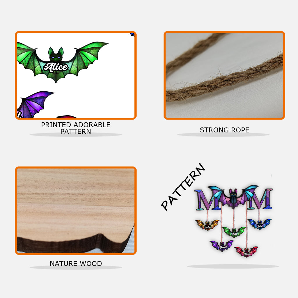Halloween Bat Crew - Personalisiertes Mutter-Palettenholzschild