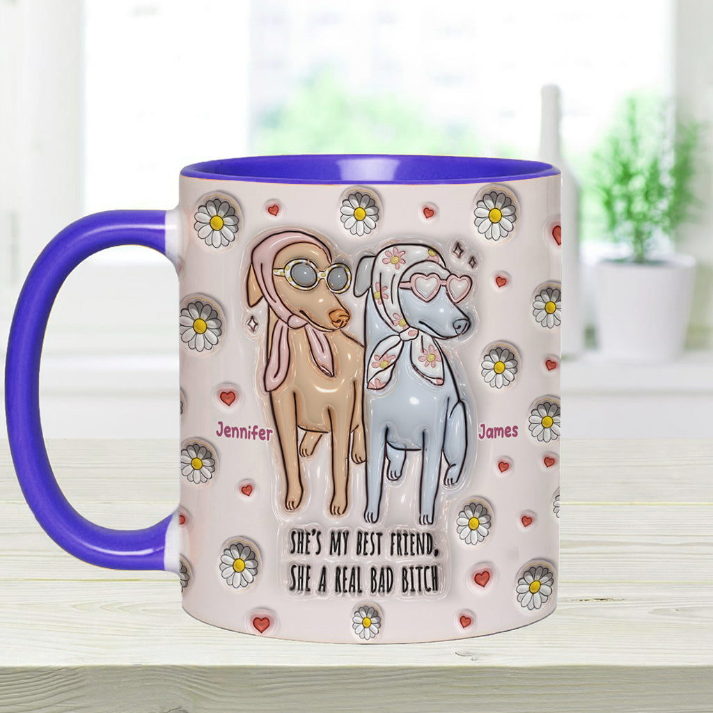 She's My Best Friend - Personalized Bestie Accent Mug