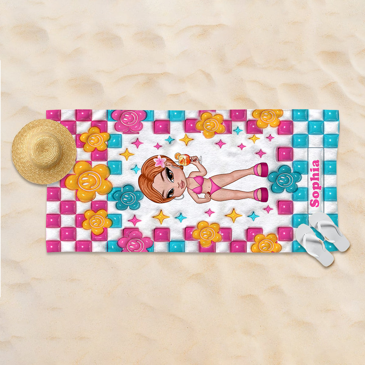 Für immer beste Freundin - Personalisiertes Strandtuch für beste Freundinnen