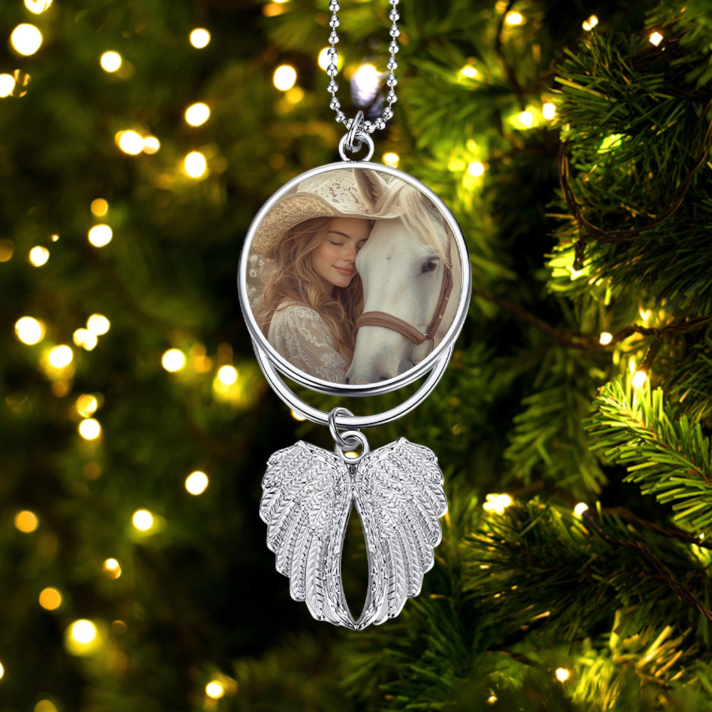 Für immer geliebt – Personalisierter Pferdeflügel-Anhänger