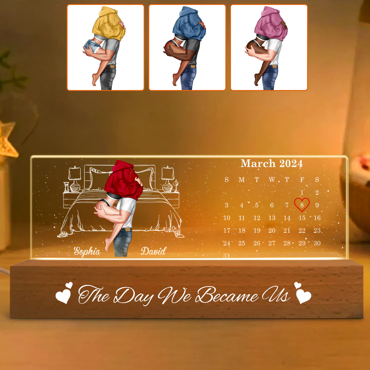 Der Tag, an dem wir wir wurden – Personalisierte LED-Nachtleuchte für Paare