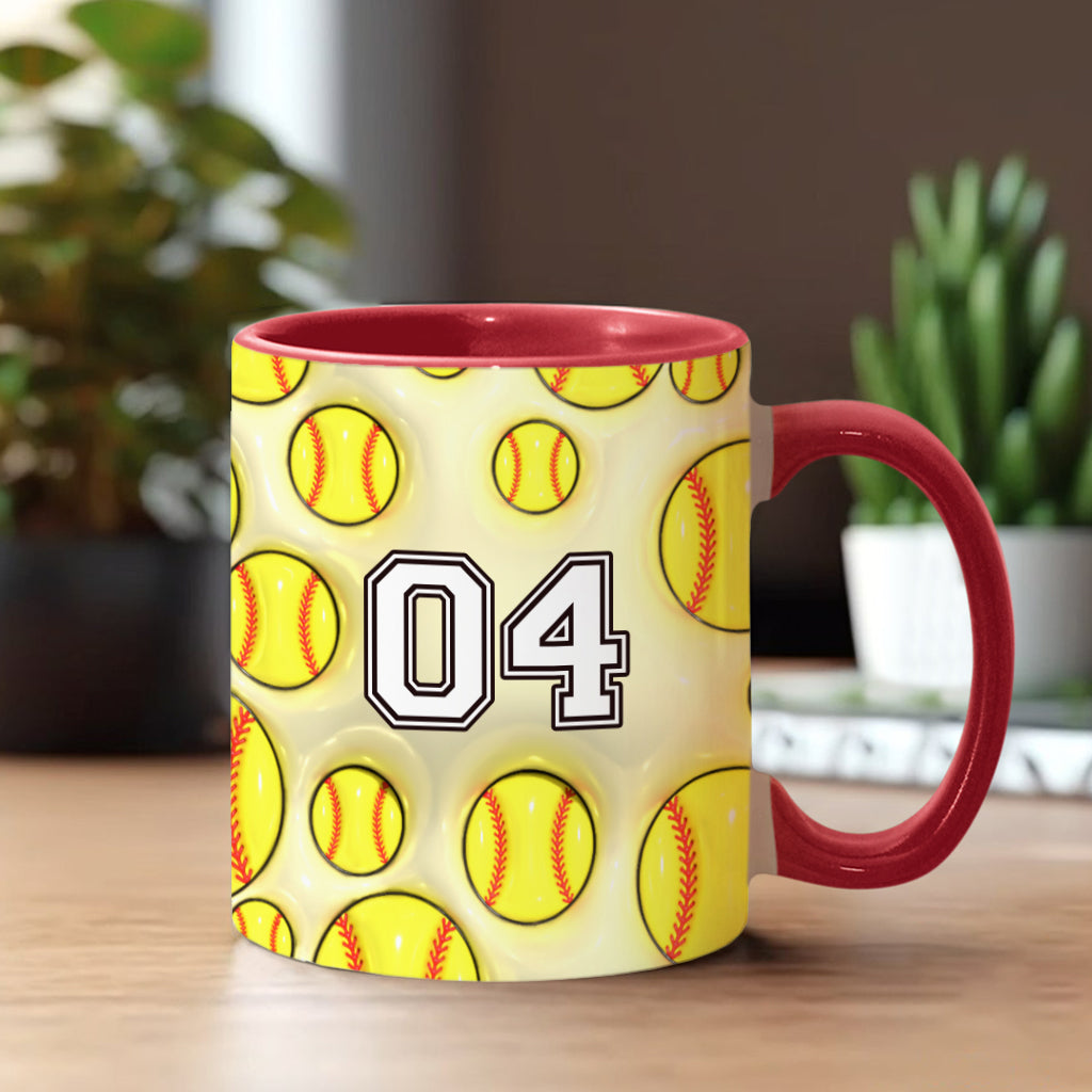 Softball Lovers - Personalized Softball Accent Mug