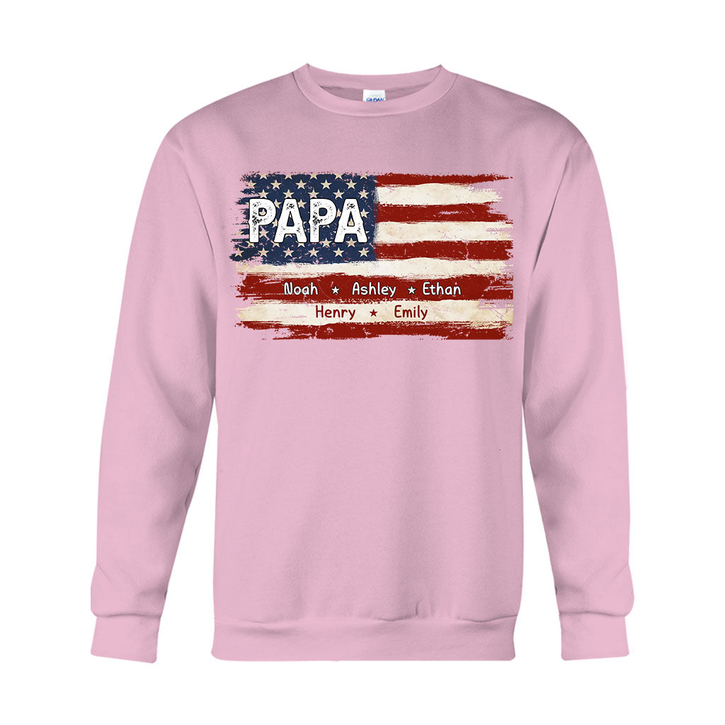 Papas Leben – 4. Juli – Personalisiertes Vater-T-Shirt und Hoodie