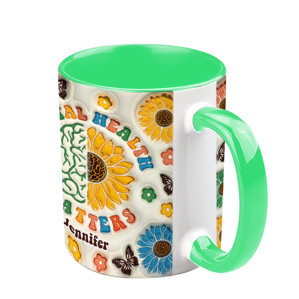 Mental Health Matters - Personalized Mental Health Awareness Accent Mug