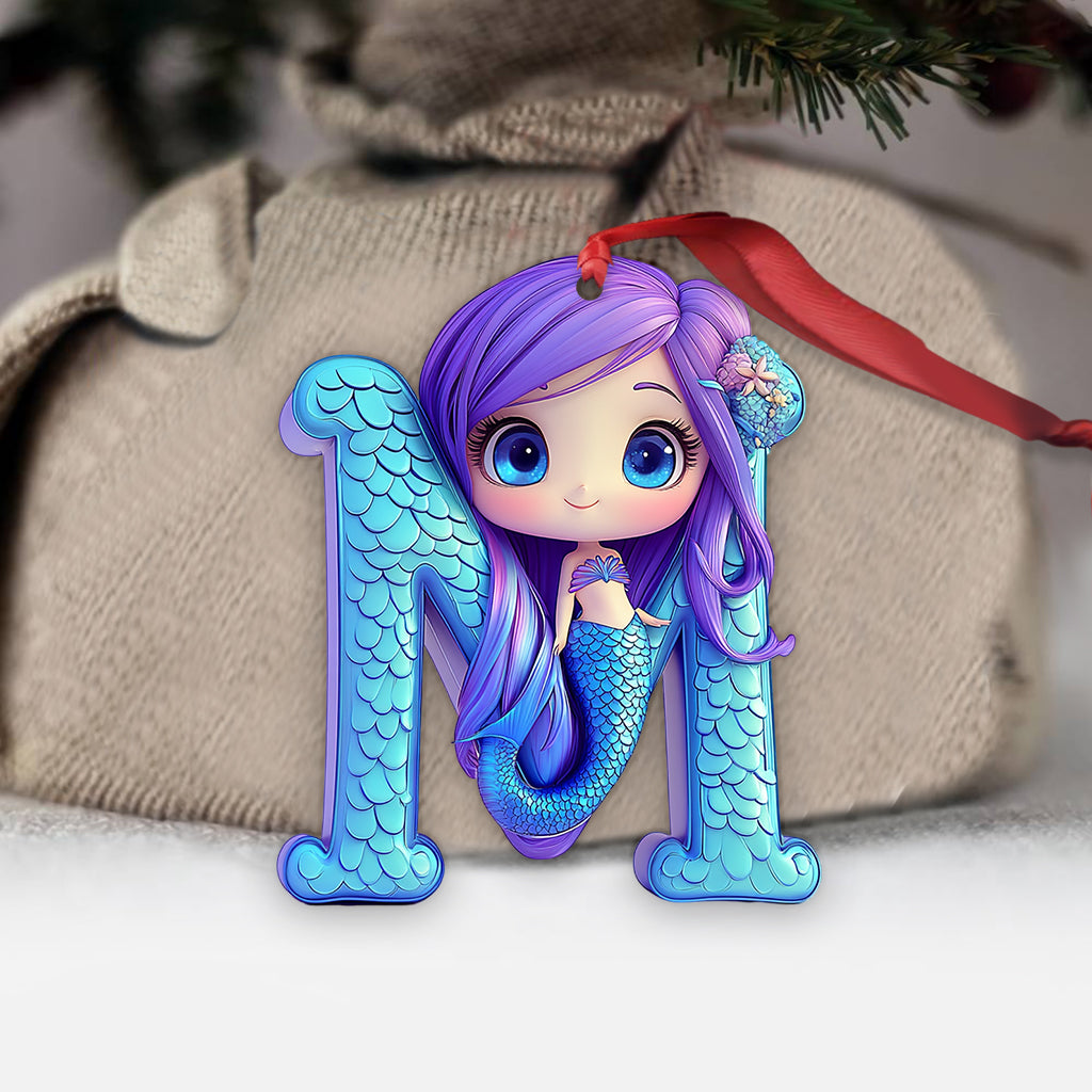 Beautiful Mermaid Letter Ornament - Personalized Kid Ornament
