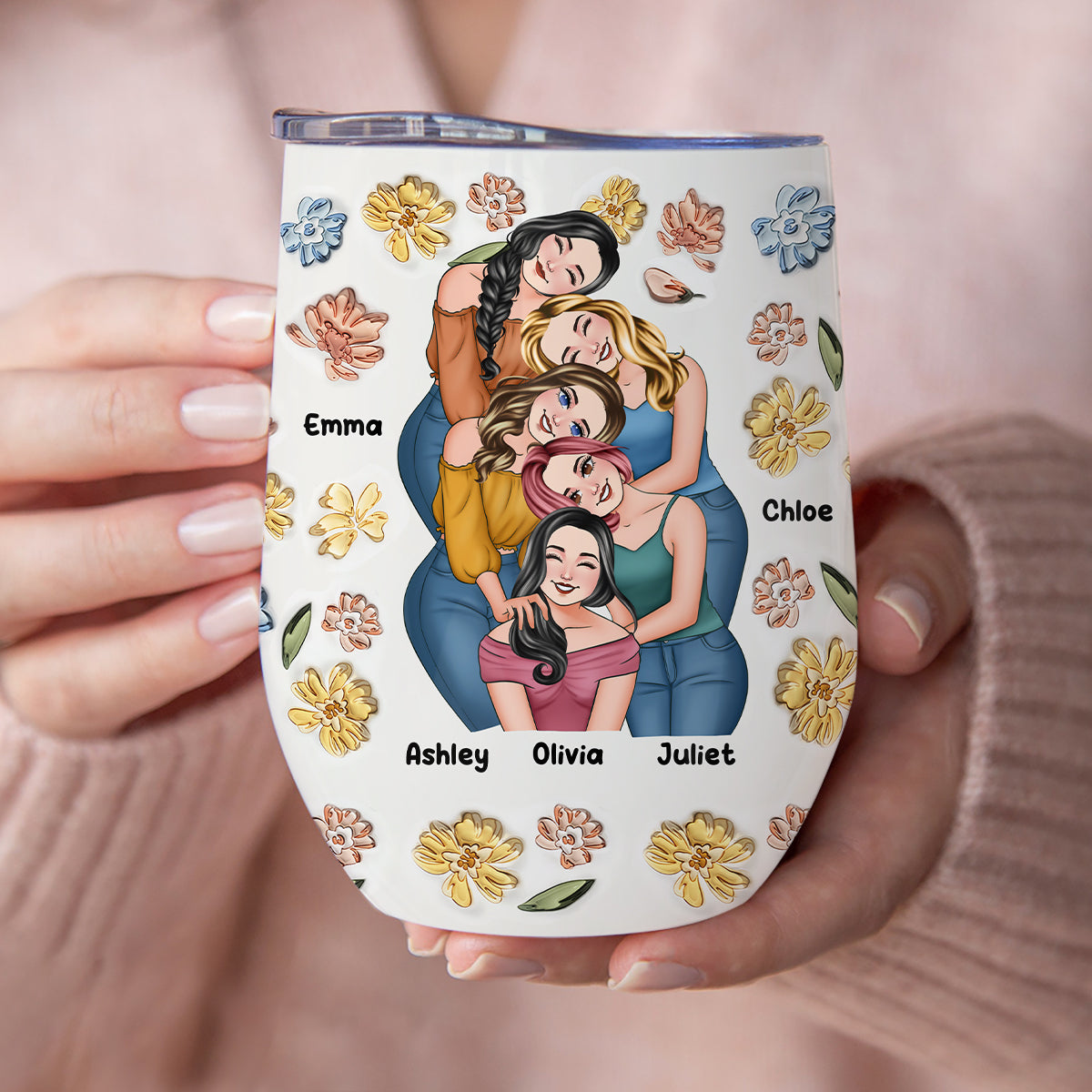 Für immer beste Freundinnen – Personalisierter Weinbecher für beste Freundinnen