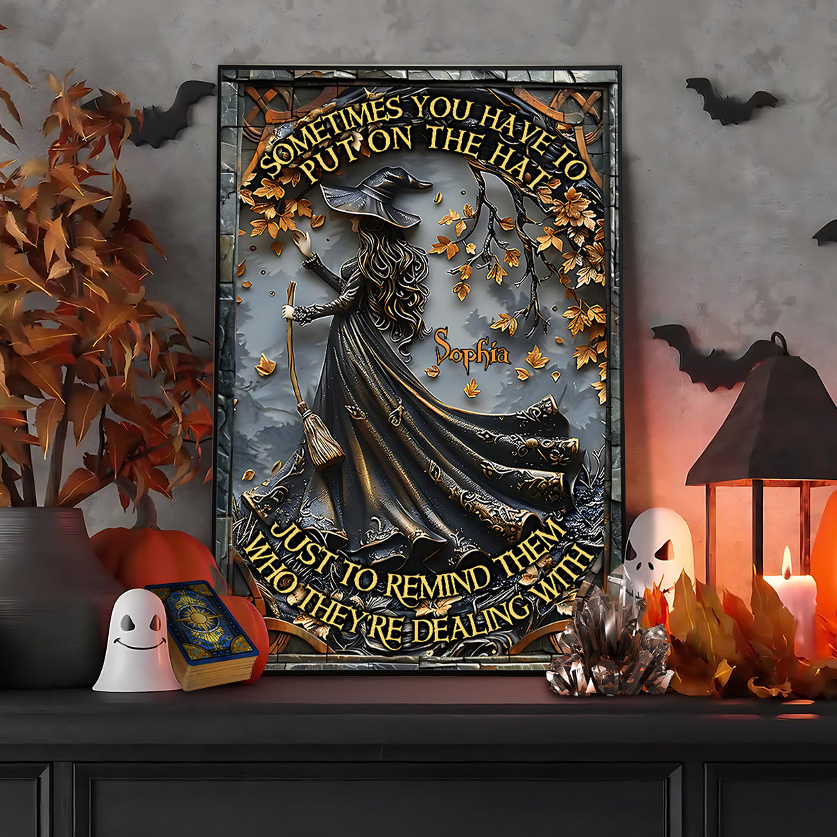 Put The Hat On - Personalized Witch Canvas And Poster
