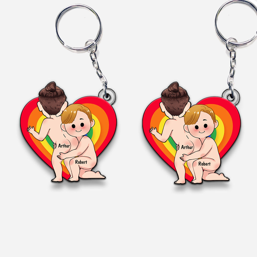 Love Is Love - Personalized LGBT Support Custom Shaped Keychain