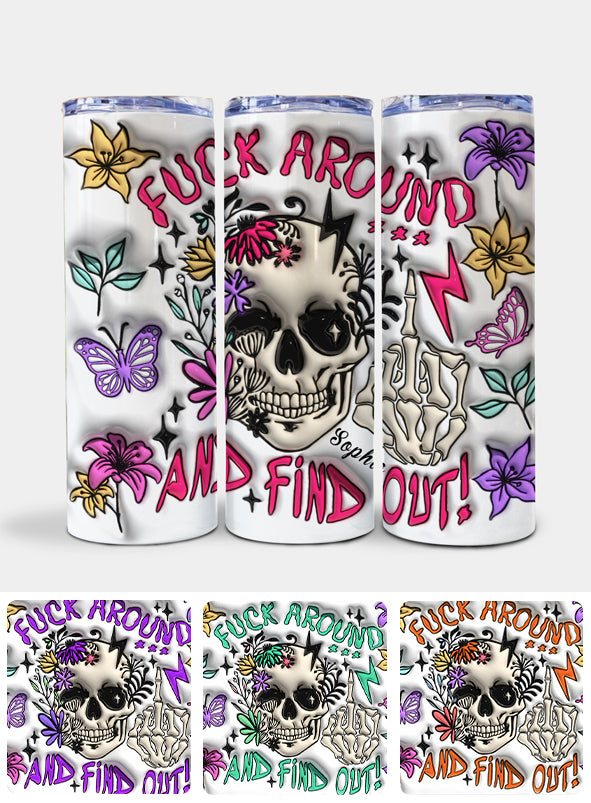 Probier's aus und finde es heraus – personalisierter, schmaler Totenkopf-Trinkbecher