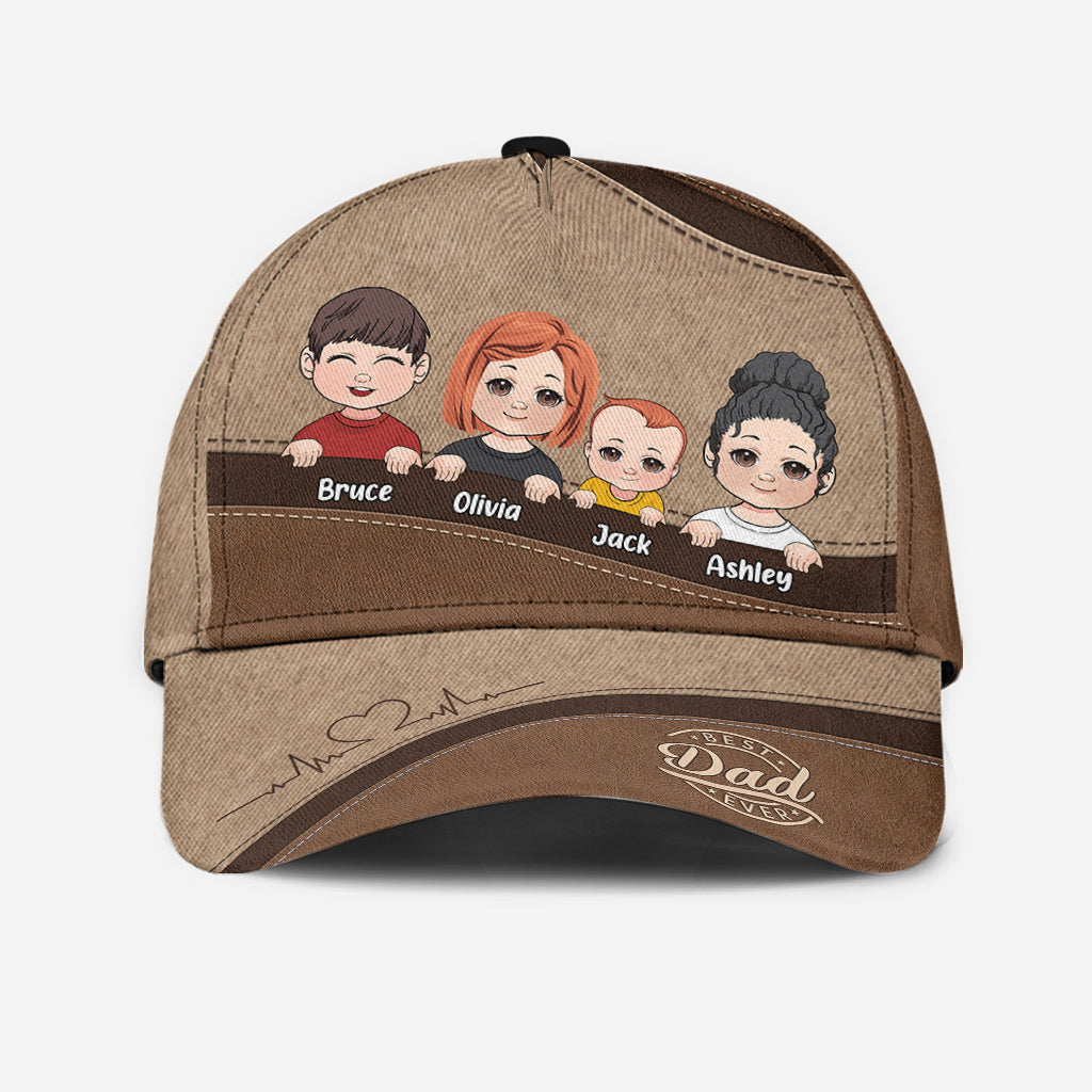 Unzerbrechliche Bindung zwischen Papa und seinem Team – Personalisierte klassische Vaterkappe