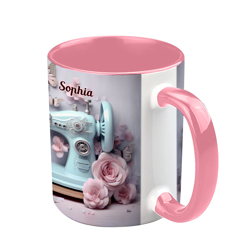Nähmaschine - Personalisierte Tasse mit Nähmotiv