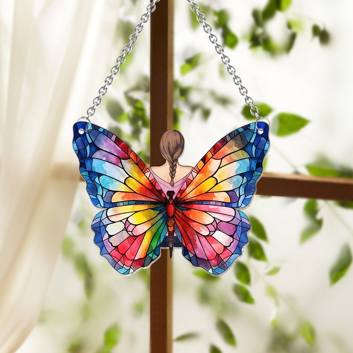 Butterly Girl - Personalized Butterfly Window Hanging Suncatcher Ornament